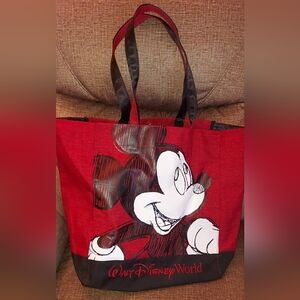 Disney Red and Black Mickey Mouse Tote Bag